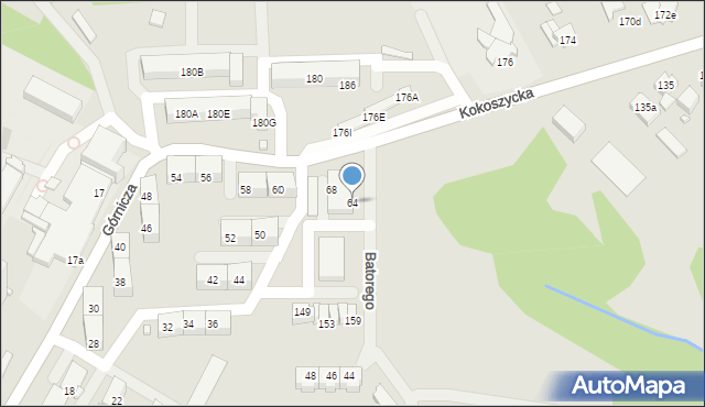 Wodzisław Śląski, Stefana Batorego, 64, mapa Wodzisławia Śląskiego