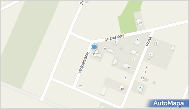 Wojcieszków, Strzeleckiej Wandy, 11, mapa Wojcieszków