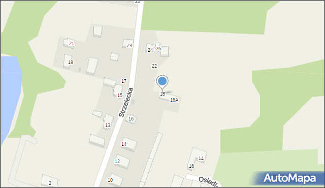 Wojcieszyce, Strzelecka, 18, mapa Wojcieszyce