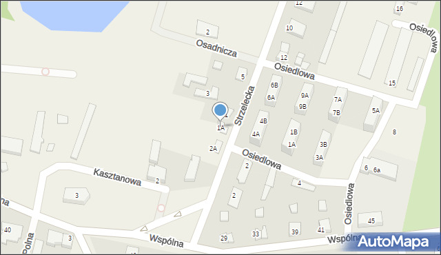 Wojcieszyce, Strzelecka, 1A, mapa Wojcieszyce