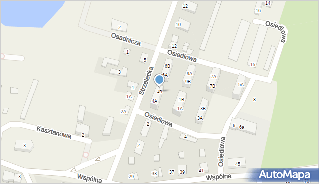 Wojcieszyce, Strzelecka, 4B, mapa Wojcieszyce