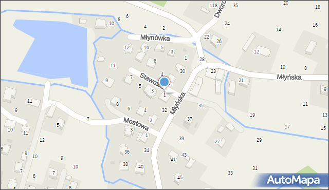 Wola Filipowska, Stawowa, 1, mapa Wola Filipowska