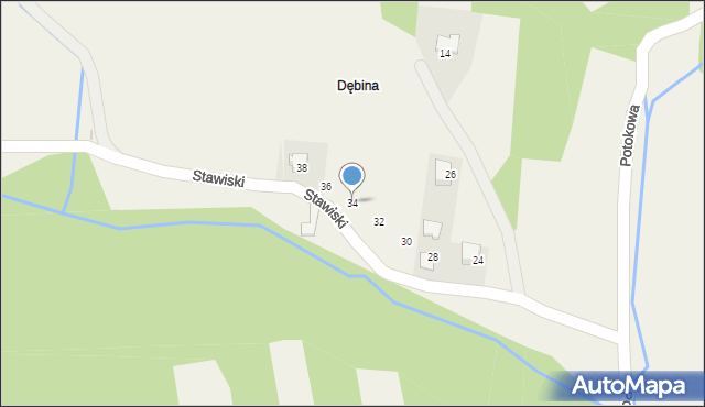 Wola Radziszowska, Stawiski, 34, mapa Wola Radziszowska