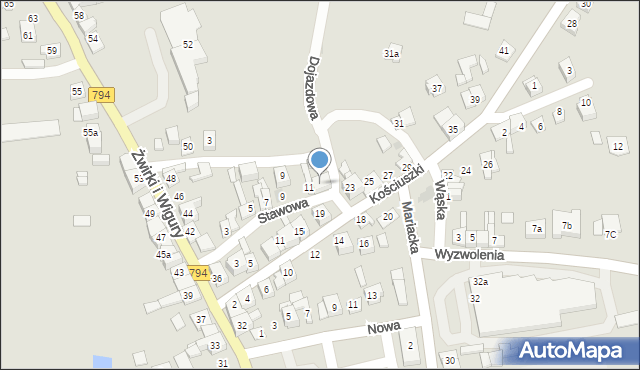 Wolbrom, Stawowa, 13, mapa Wolbrom