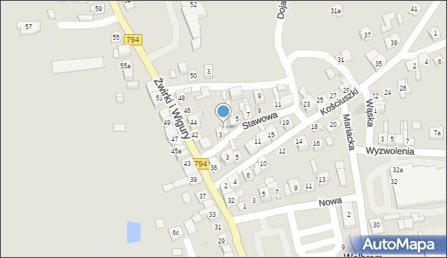 Wolbrom, Stawowa, 3a, mapa Wolbrom
