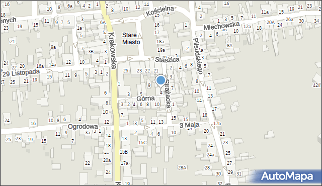 Wolbrom, Strażacka, 4, mapa Wolbrom