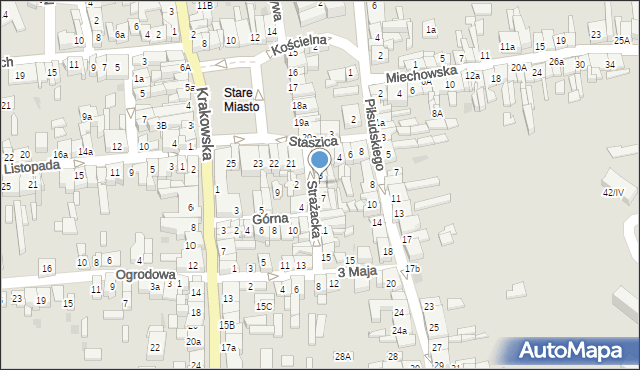 Wolbrom, Strażacka, 5, mapa Wolbrom