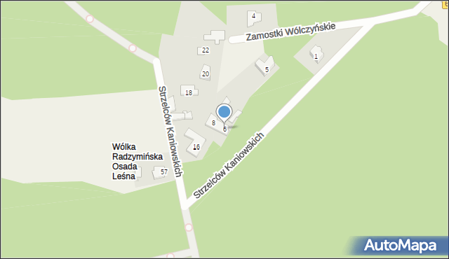 Wólka Radzymińska, Strzelców Kaniowskich, 6, mapa Wólka Radzymińska
