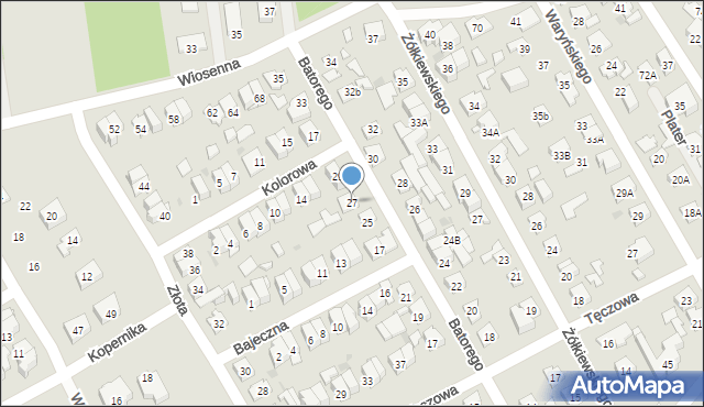 Wołomin, Stefana Batorego, 27, mapa Wołomin