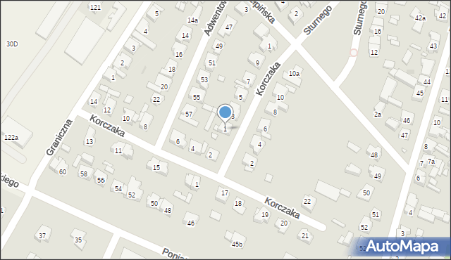 Wolsztyn, Sturnego, 1, mapa Wolsztyn