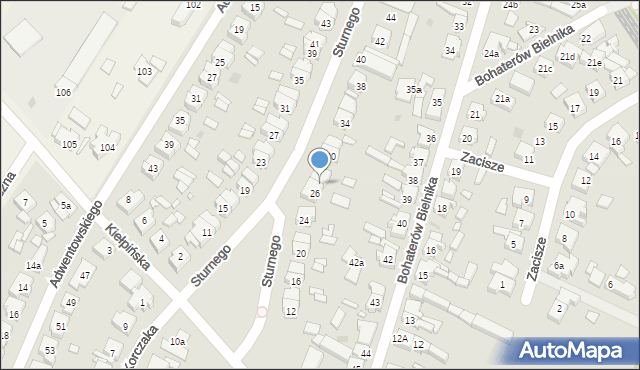 Wolsztyn, Sturnego, 28, mapa Wolsztyn