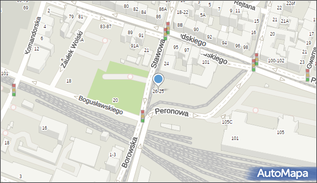 Wrocław, Stawowa, 26-25, mapa Wrocławia