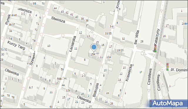 Wrocław, Stwosza Wita, 15A, mapa Wrocławia