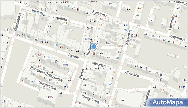 Wrocław, Stwosza Wita, 58, mapa Wrocławia