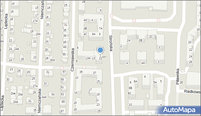 Wrocław, Strońska, 11, mapa Wrocławia