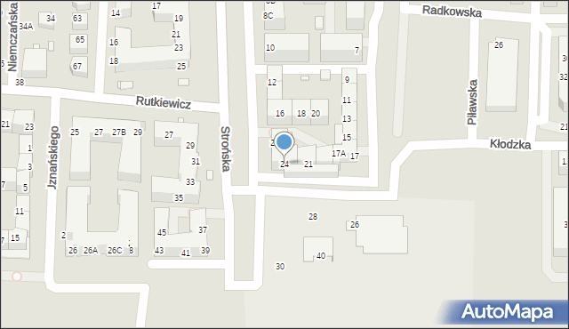 Wrocław, Strońska, 24, mapa Wrocławia