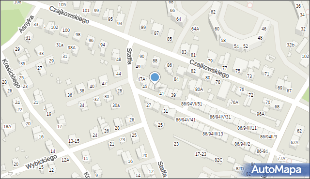 Wrocław, Staffa Leopolda, 43, mapa Wrocławia