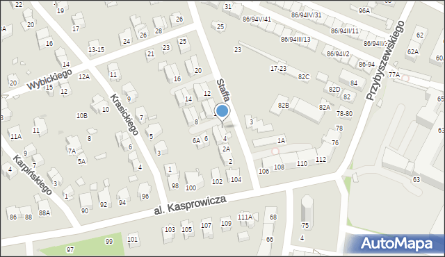 Wrocław, Staffa Leopolda, 4A, mapa Wrocławia