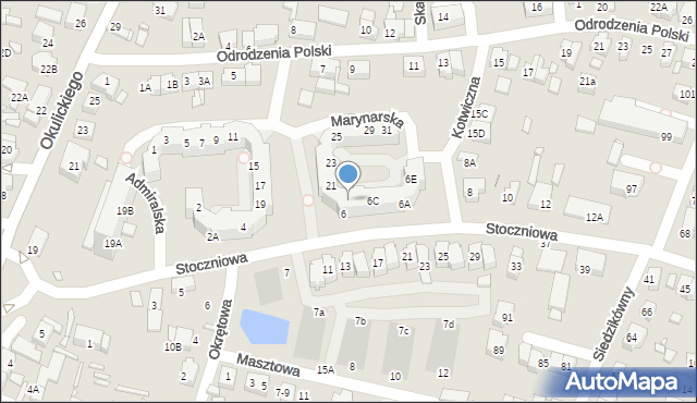 Wrocław, Stoczniowa, 6B, mapa Wrocławia