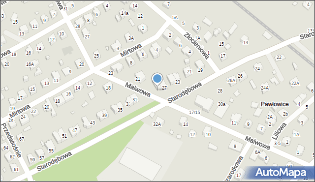 Wrocław, Starodębowa, 29, mapa Wrocławia