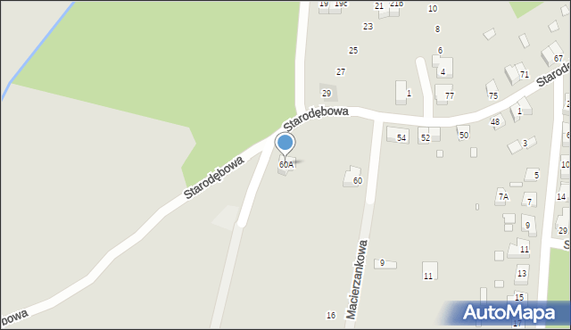 Wrocław, Starodębowa, 60A, mapa Wrocławia