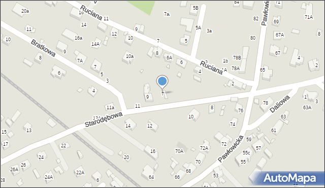 Wrocław, Starodębowa, 7, mapa Wrocławia
