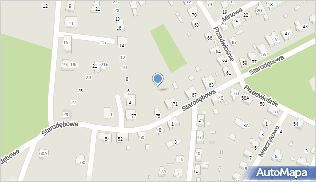 Wrocław, Starodębowa, 73a, mapa Wrocławia