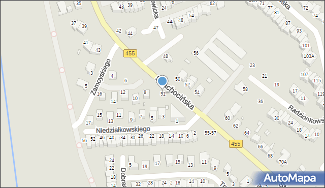 Wrocław, Strachocińska, 51, mapa Wrocławia