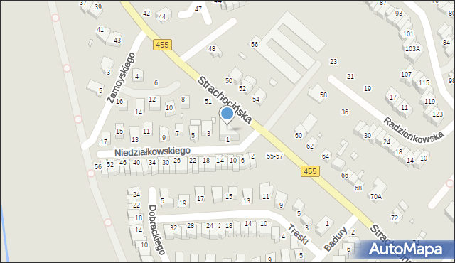 Wrocław, Strachocińska, 53, mapa Wrocławia
