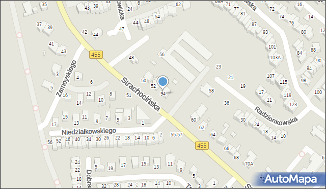 Wrocław, Strachocińska, 54, mapa Wrocławia