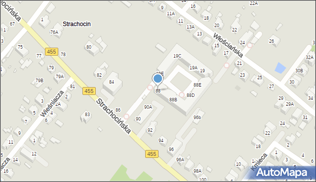 Wrocław, Strachocińska, 88, mapa Wrocławia