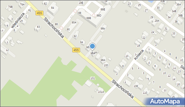 Wrocław, Strachocińska, 96A, mapa Wrocławia