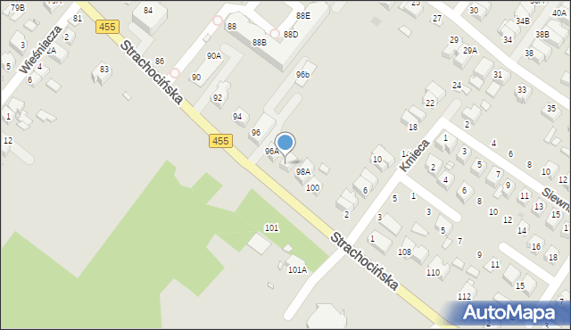 Wrocław, Strachocińska, 98, mapa Wrocławia