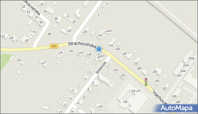 Wrocław, Strachocińska, 147, mapa Wrocławia