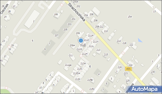 Wrocław, Strachocińska, 211F, mapa Wrocławia