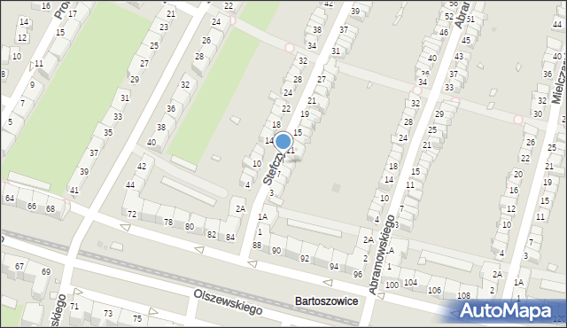 Wrocław, Stefczyka Franciszka, 9, mapa Wrocławia