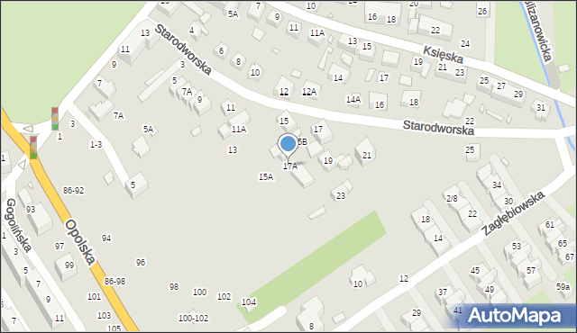 Wrocław, Starodworska, 17A, mapa Wrocławia