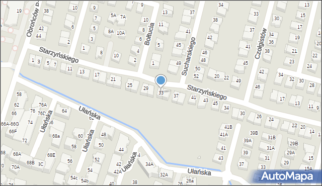Wrocław, Starzyńskiego Stefana, 33, mapa Wrocławia