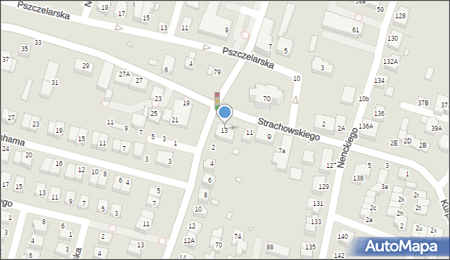 Wrocław, Strachowskiego Bartłomieja, 13, mapa Wrocławia