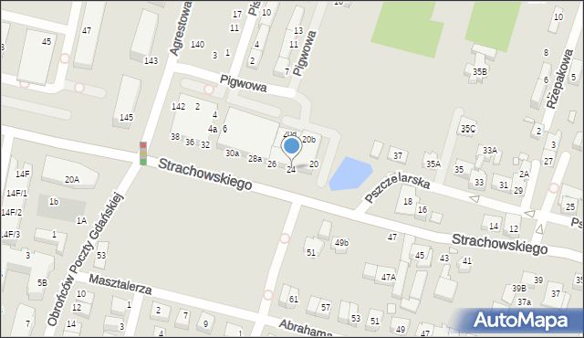 Wrocław, Strachowskiego Bartłomieja, 24, mapa Wrocławia