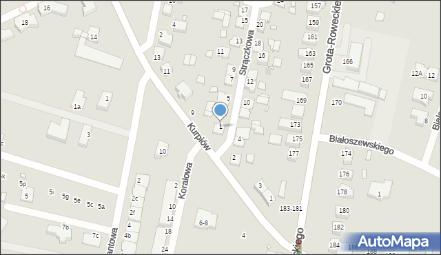 Wrocław, Strączkowa, 1, mapa Wrocławia