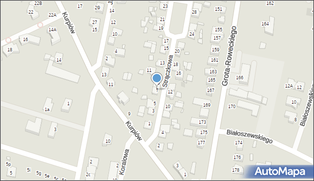 Wrocław, Strączkowa, 7, mapa Wrocławia