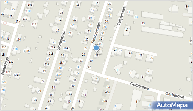 Wrocław, Storczykowa, 38, mapa Wrocławia