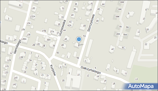 Wrocław, Storczykowa, 57, mapa Wrocławia