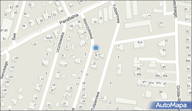 Wrocław, Storczykowa, 8, mapa Wrocławia