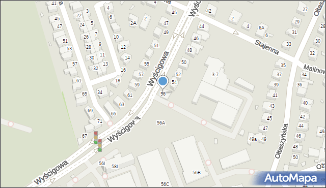 Wrocław, Stajenna, 56, mapa Wrocławia