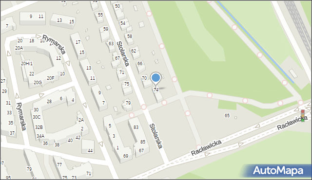 Wrocław, Stolarska, 74, mapa Wrocławia