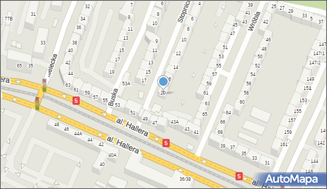 Wrocław, Stopnicka, 20, mapa Wrocławia