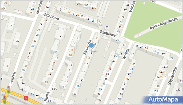 Wrocław, Stopnicka, 6, mapa Wrocławia