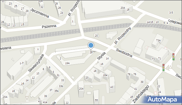 Wrocław, Stysia Wincentego, 19, mapa Wrocławia